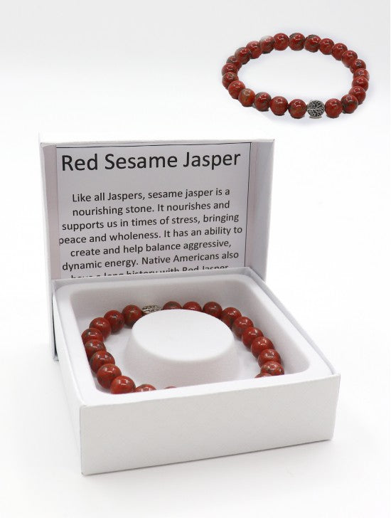 Blessings Bead Bracelet: Red Sesame Jasper