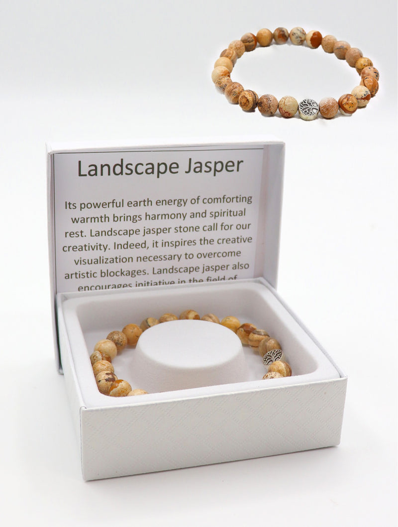 Blessings Bead Bracelet: Landscape Jasper