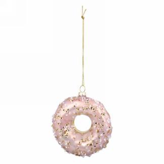 Pink Glitter Donut Ornament