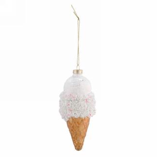 Glass Ice Cream Cone Ornament
