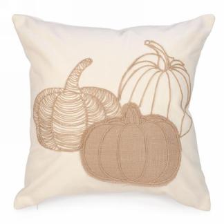 Jute Pumpkin on Ivory Cushion