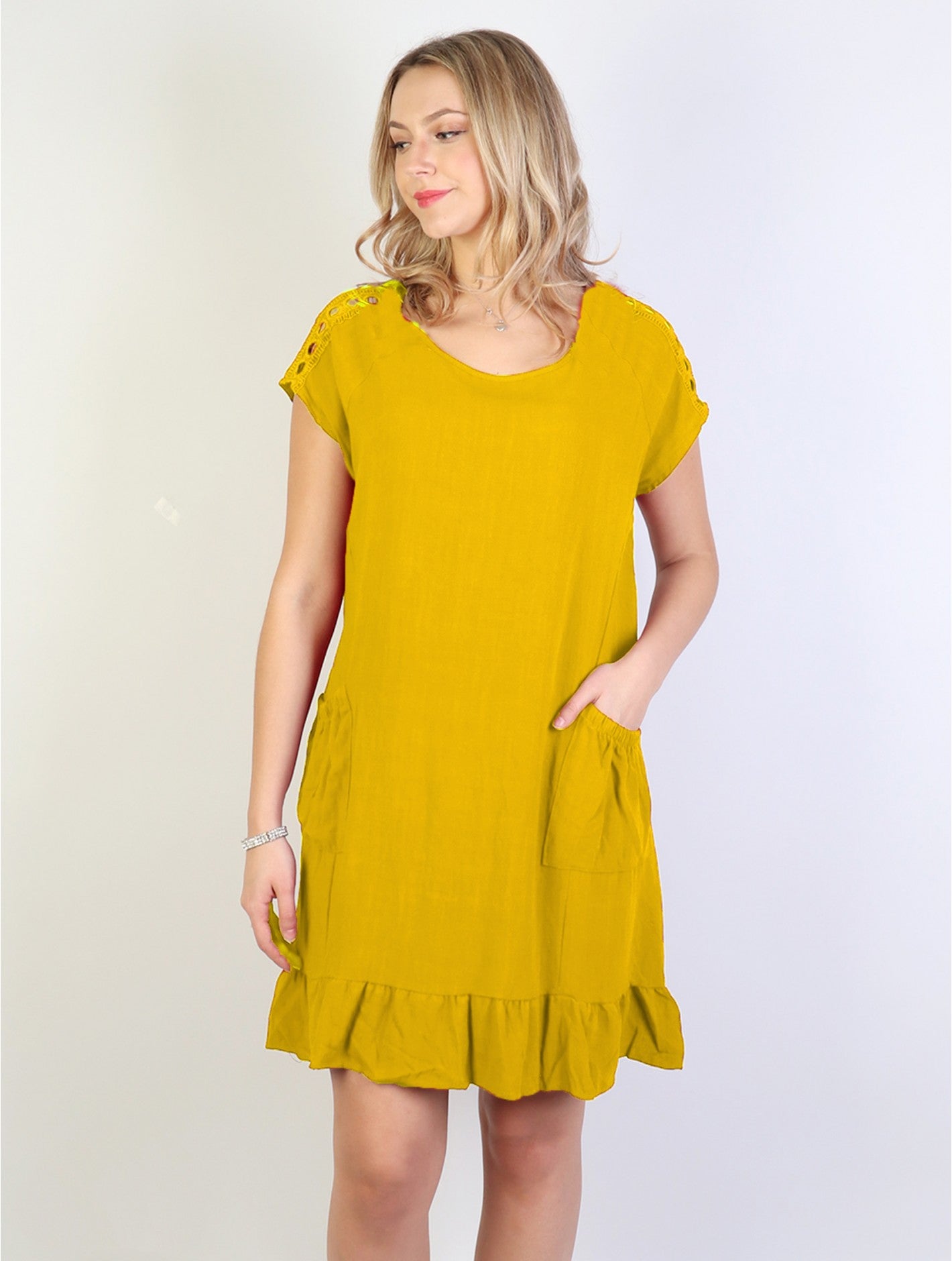 Shift Dress with Flouncy Edge