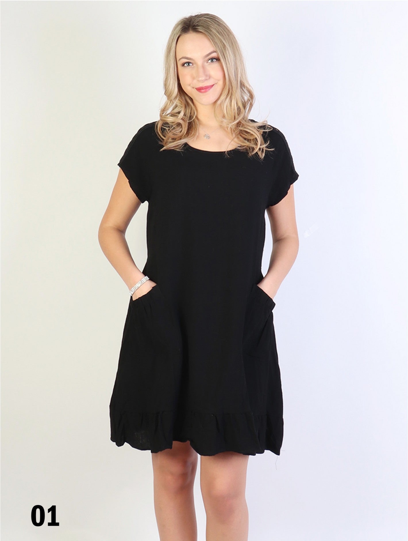 Shift Dress with Flouncy Edge