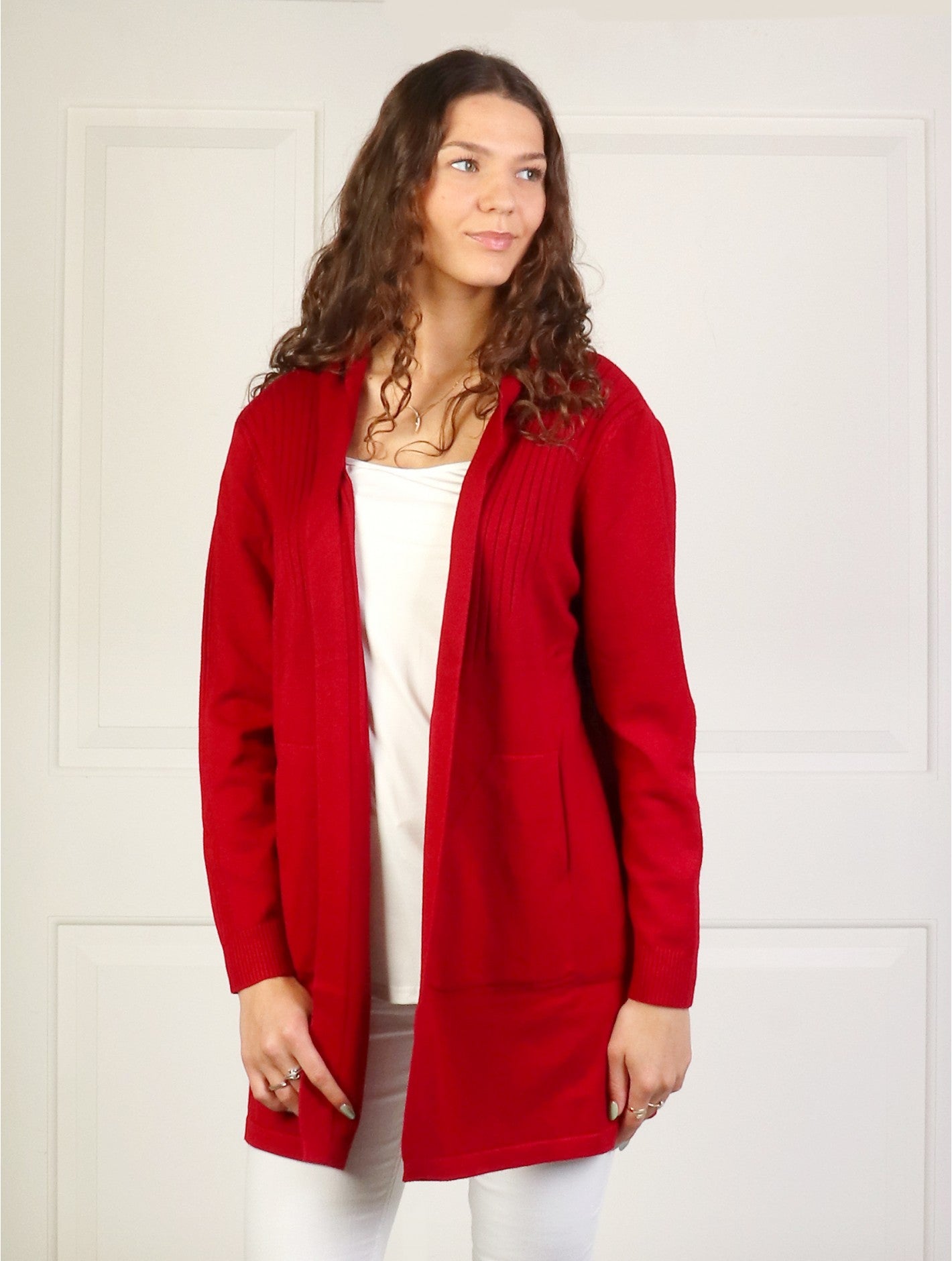 Knitted Hoodie Cardigan with Pockets