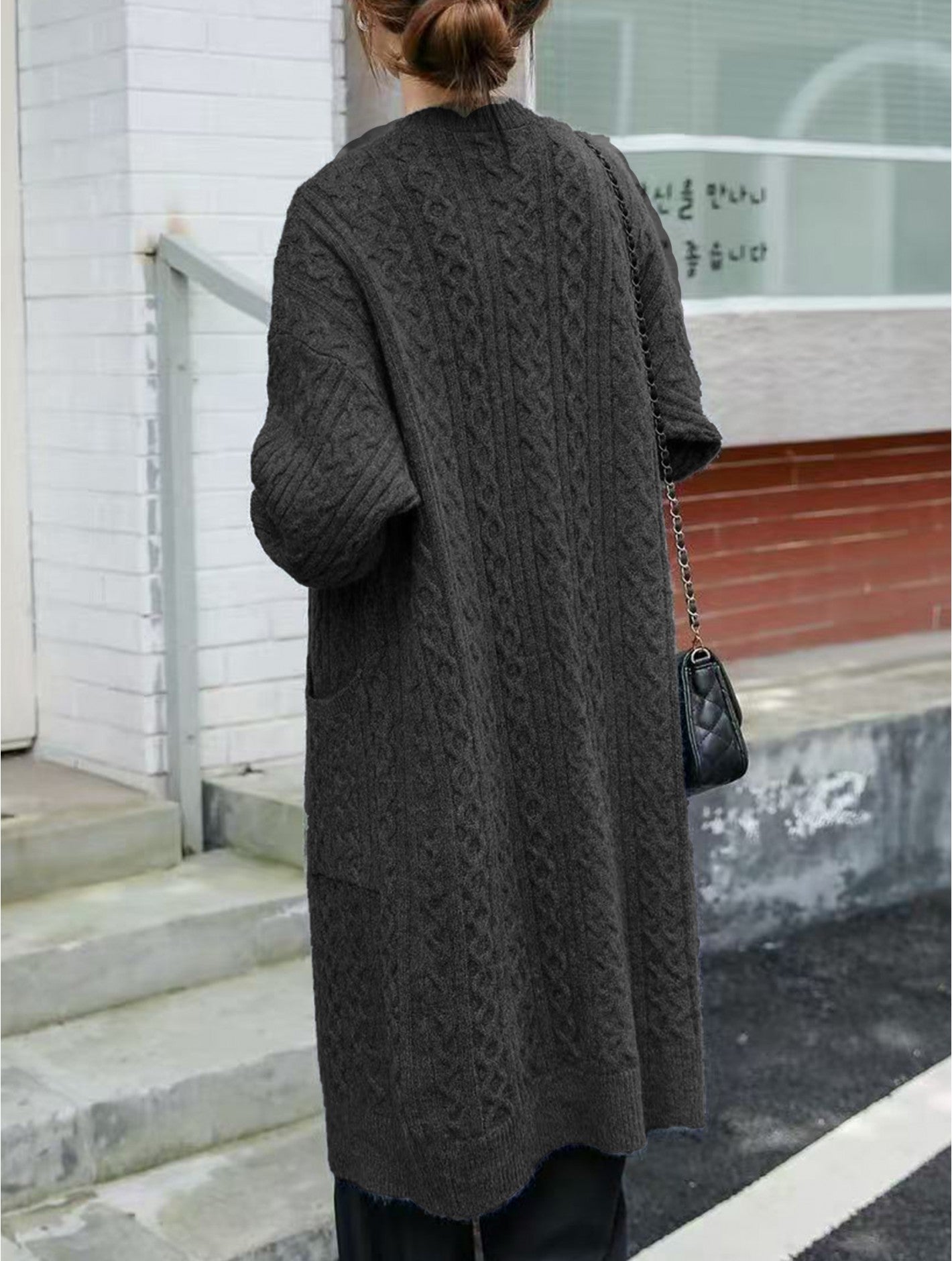 Solid Colour Knitted Cardigan