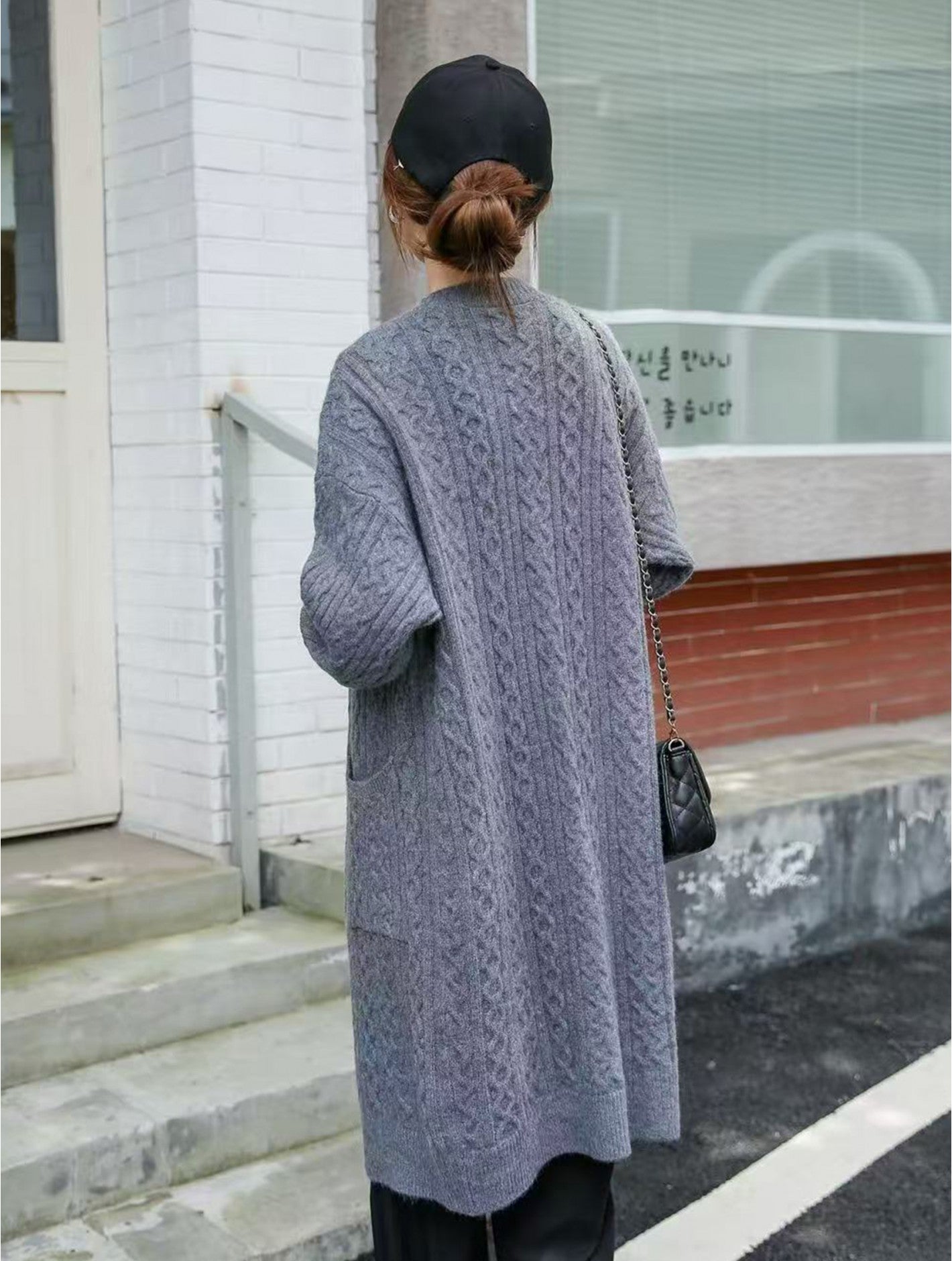 Solid Colour Knitted Cardigan