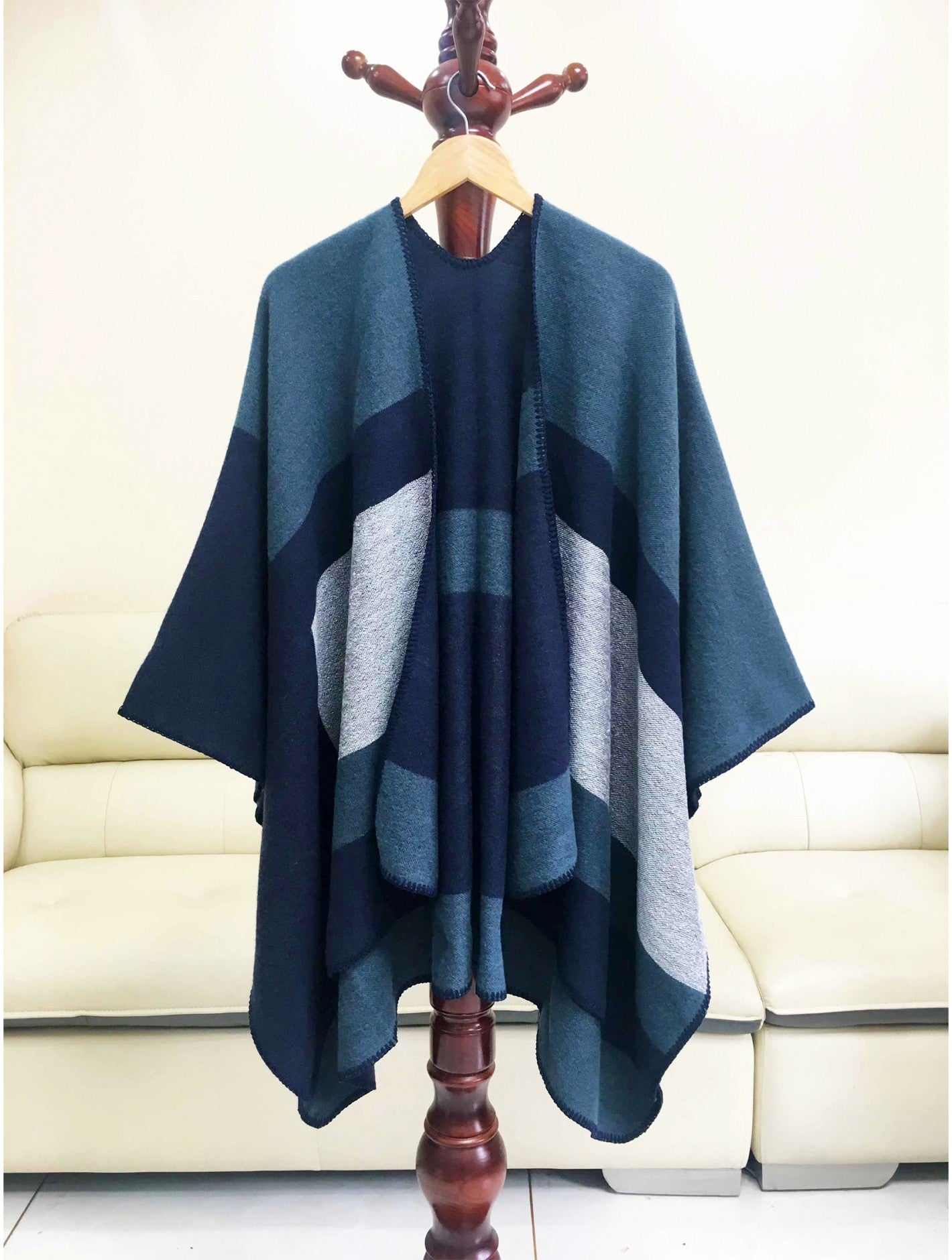 Triple Tone Open Front Cape