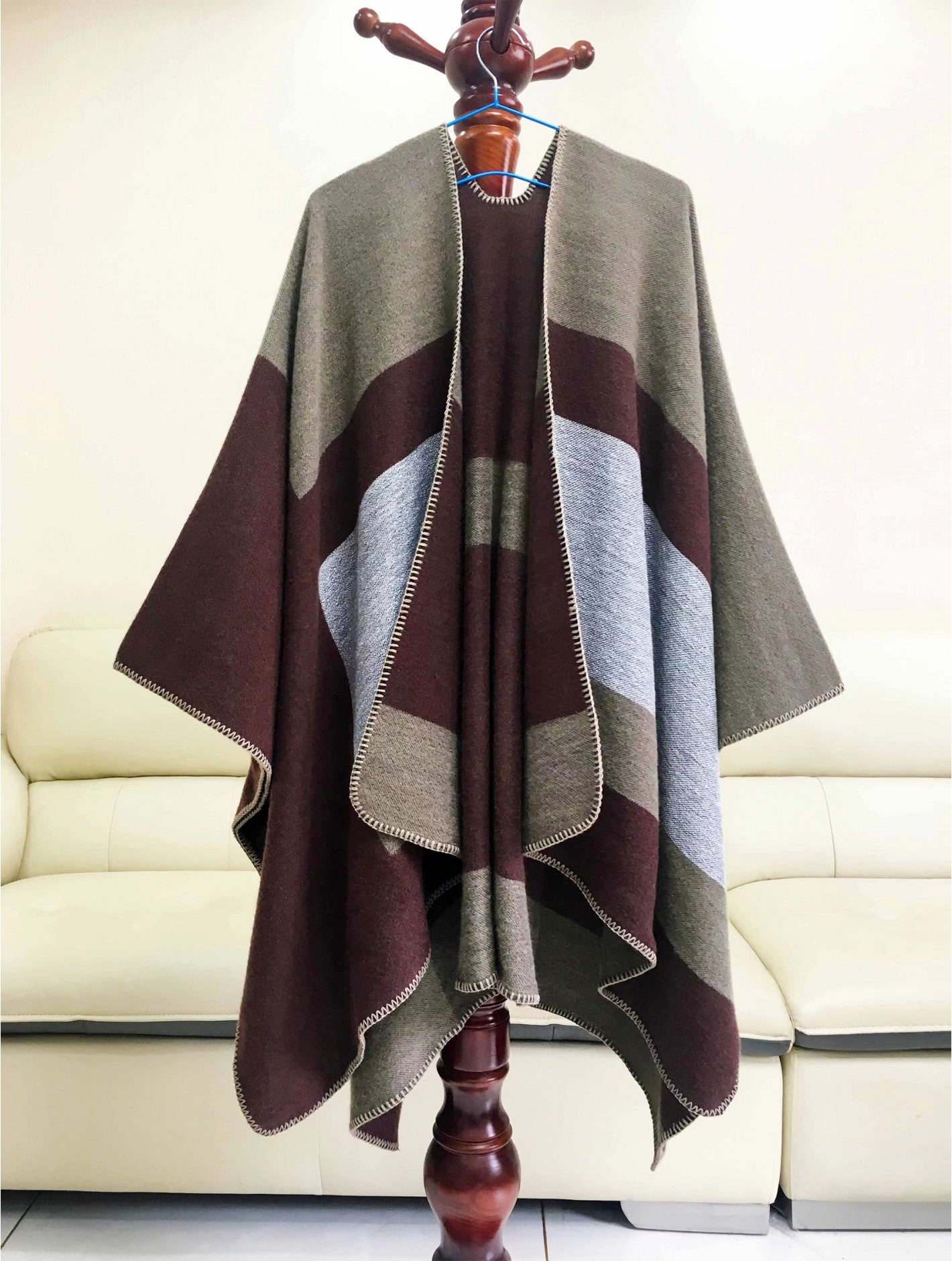 Triple Tone Open Front Cape