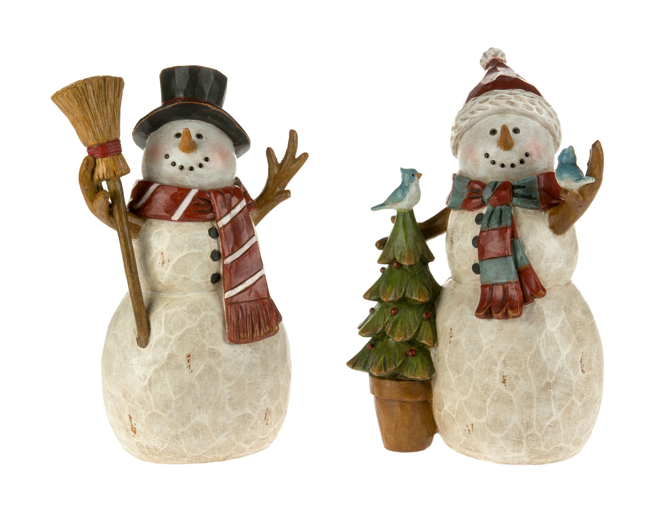 Resin Snowman with Tree or Broom