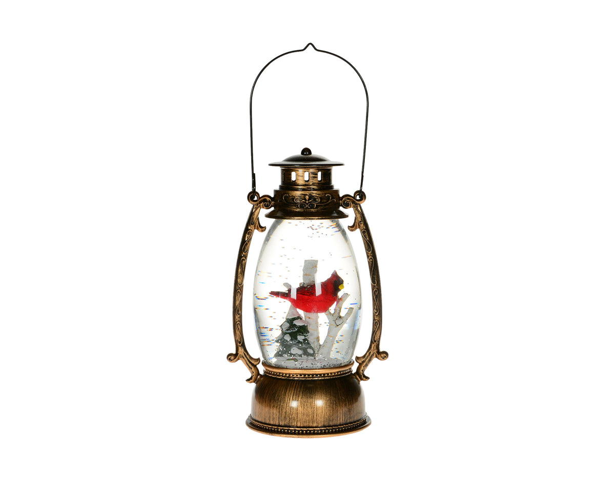 Rustic Bronze Lantern with Cardinal