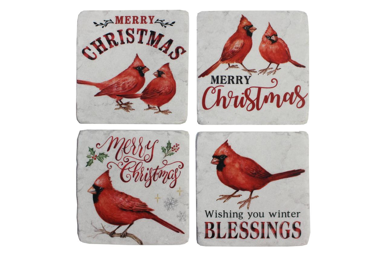 Christmas Cardinal Coasters