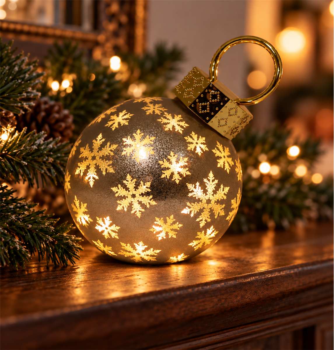Battery-Operated Glass Ball Light — Warm Ambiance in Two Sizes