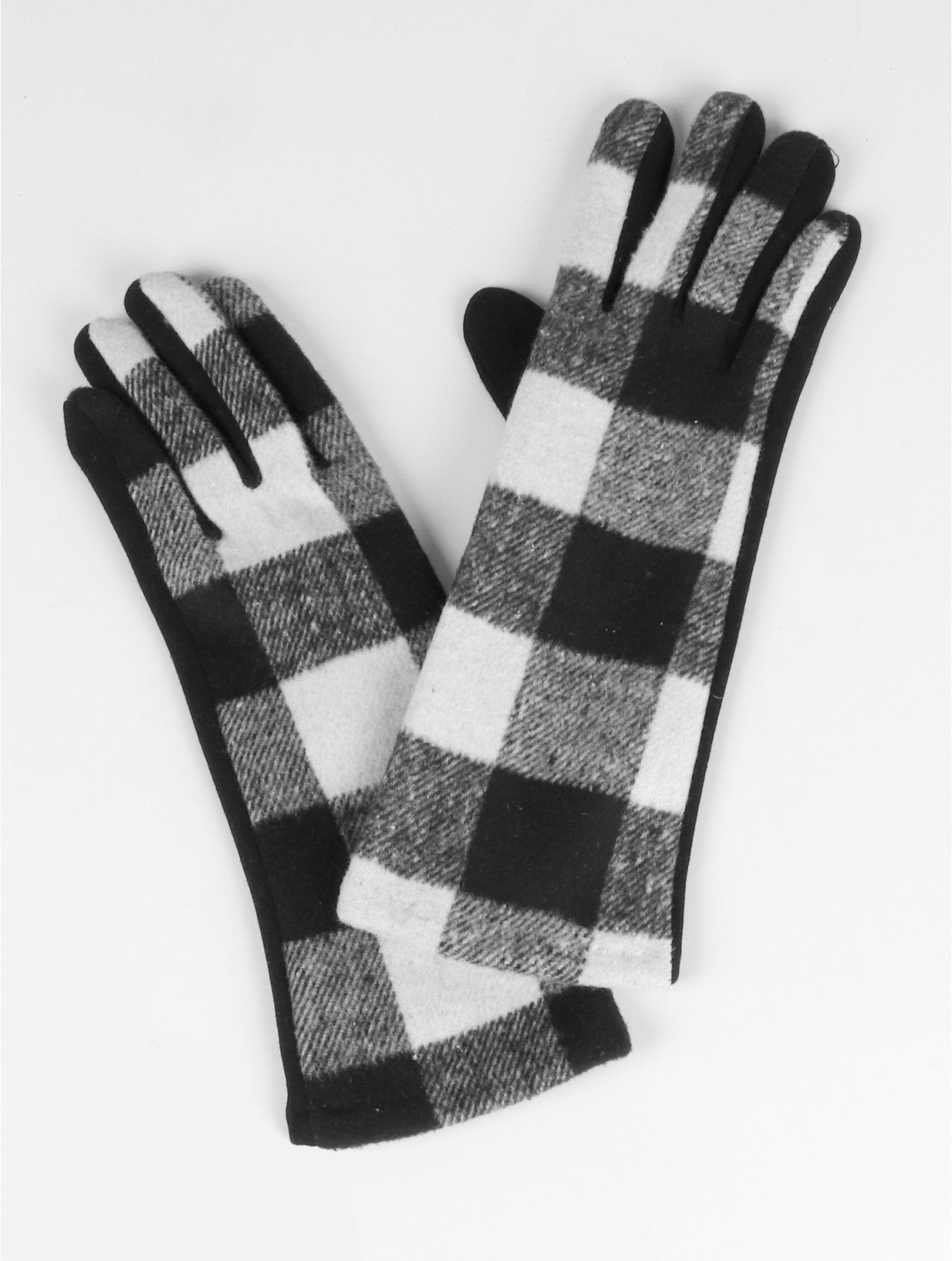 Black & White Plaid Gloves