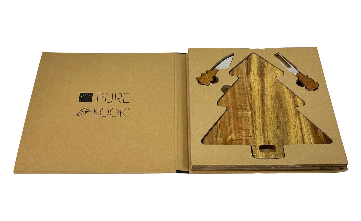 Wooden Cheese Board with Serving Knives