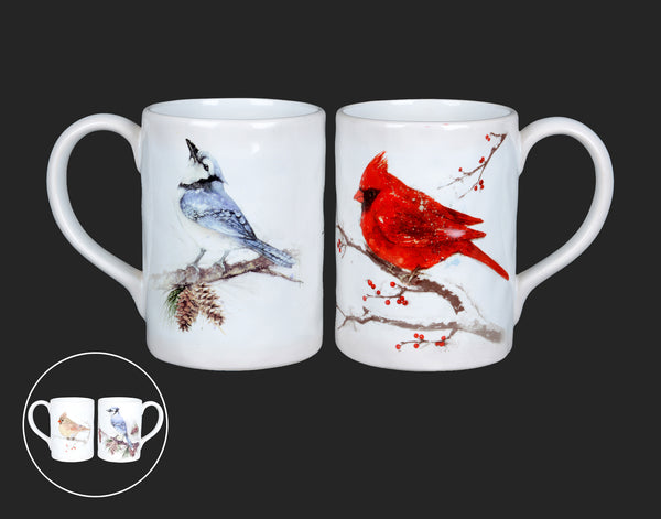 Blue Jay or Cardinal White Mug