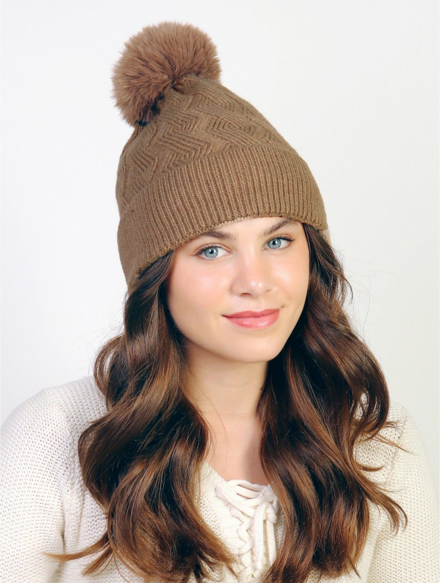 Soft Toque with Diamond Cross Pattern