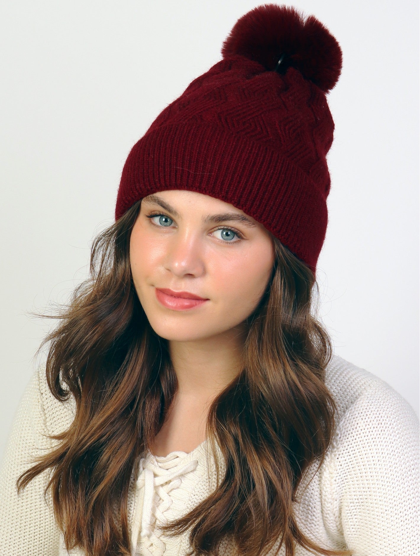 Soft Toque with Diamond Cross Pattern