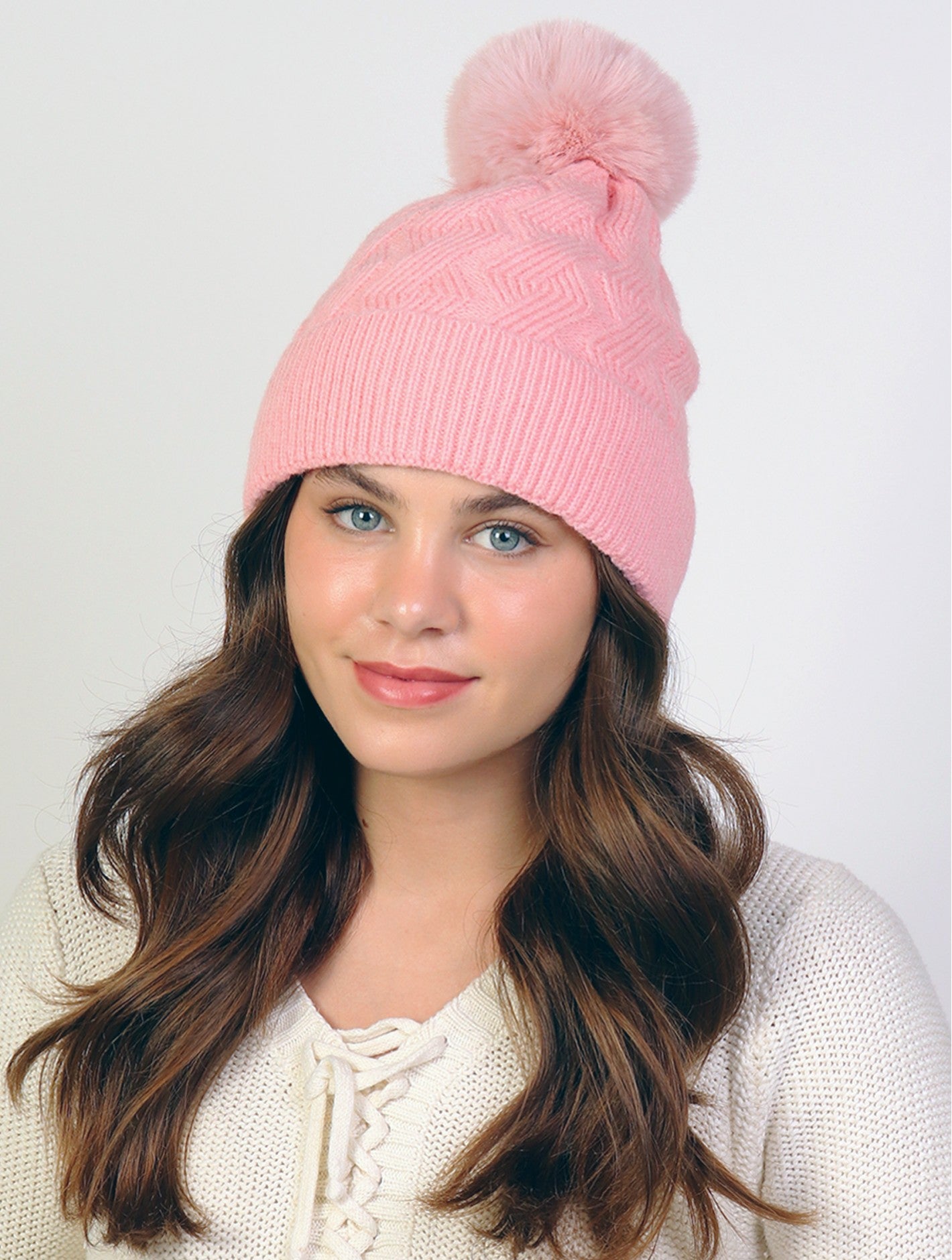 Soft Toque with Diamond Cross Pattern