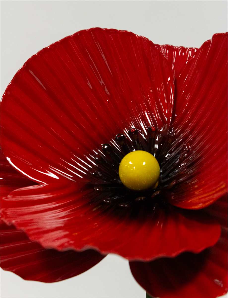 Metal Poppy Garden Stake