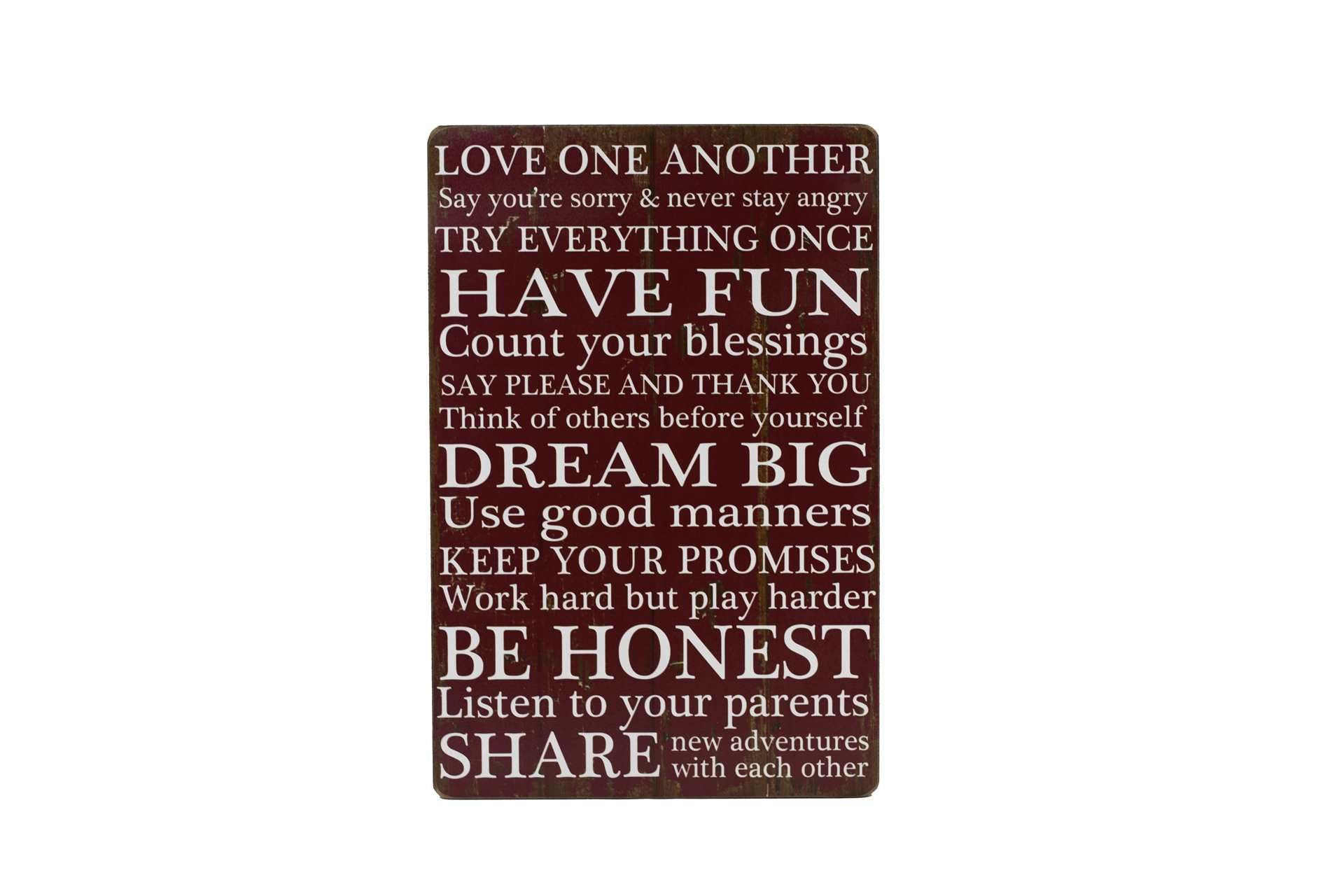 Love One Another Sign in Red