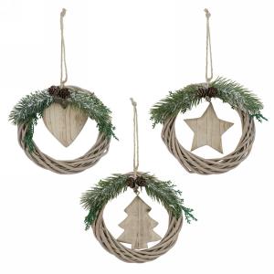 Wreath Ornaments with Pine