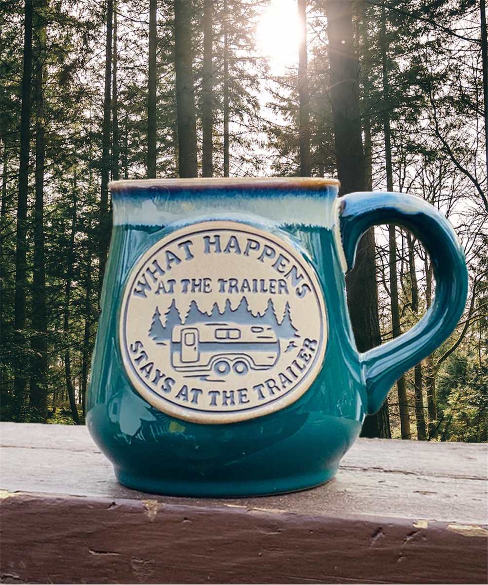 Large Pottery Style Fat Bottom Mug