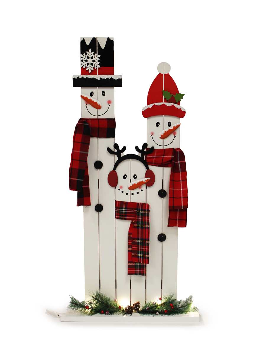 Snowman's Family Lighted LED