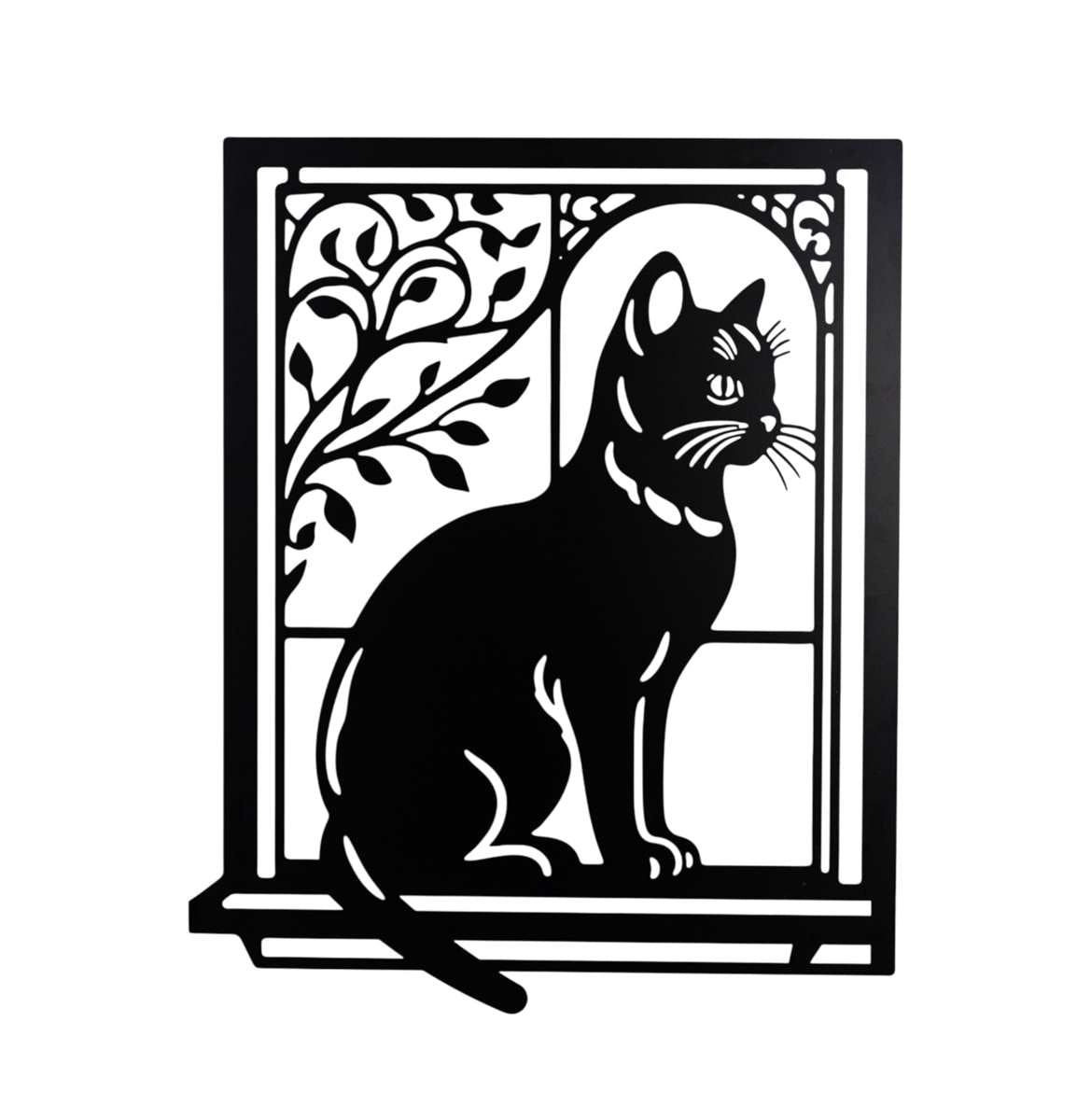 Cat in The Window Metal Art