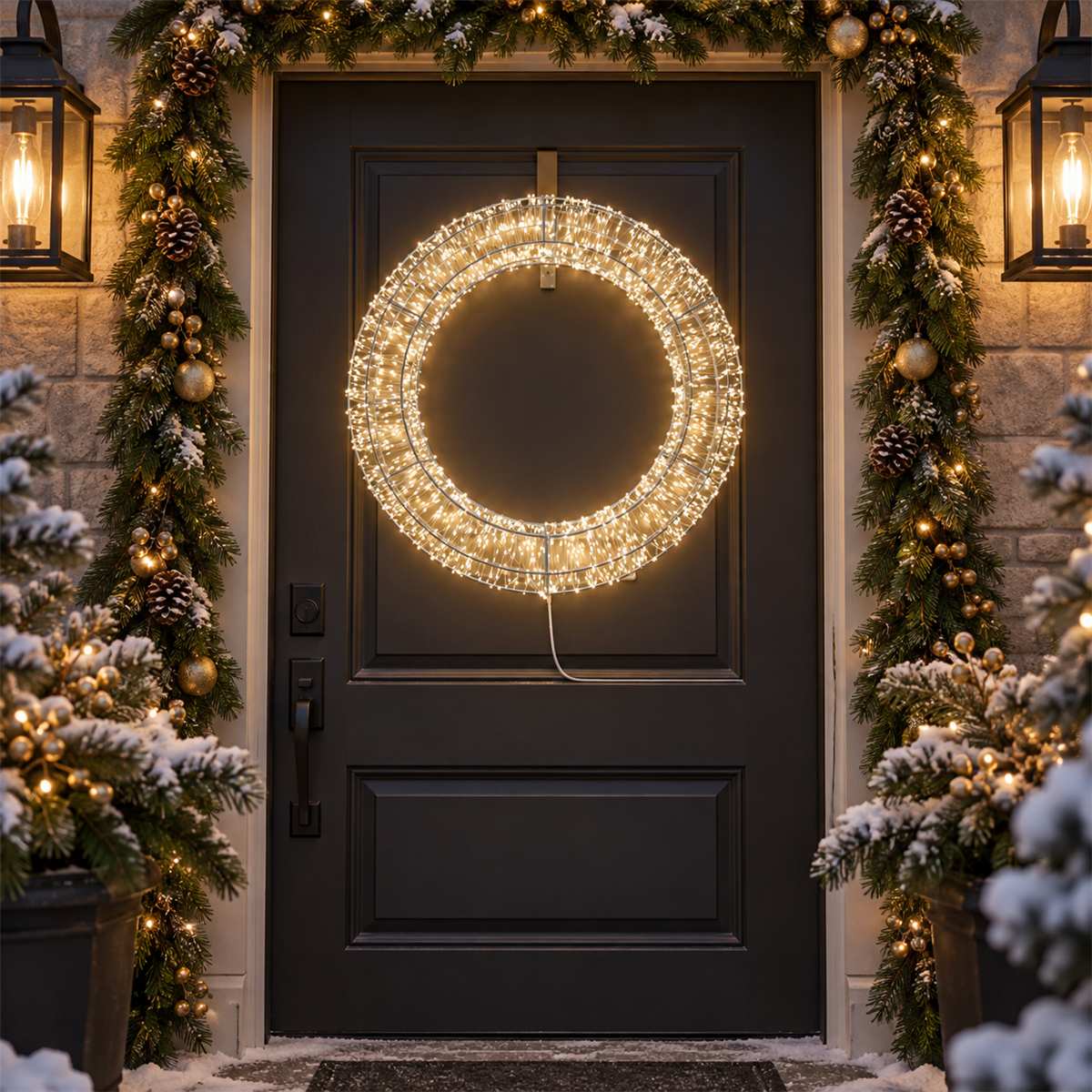 Warm White LED Wreath