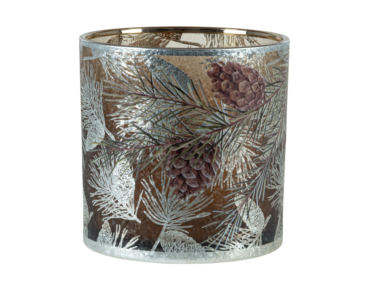 Glass Cylinder with Pine Cones