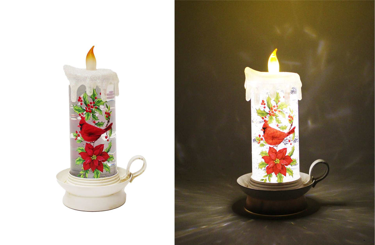 Water Globe-Old Fashioned Candle with LED Lights