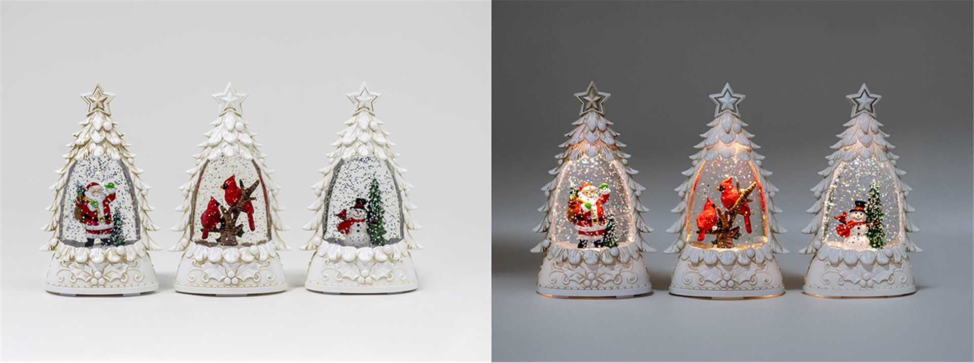 Small Snow Globe-White Christmas Tree Scene