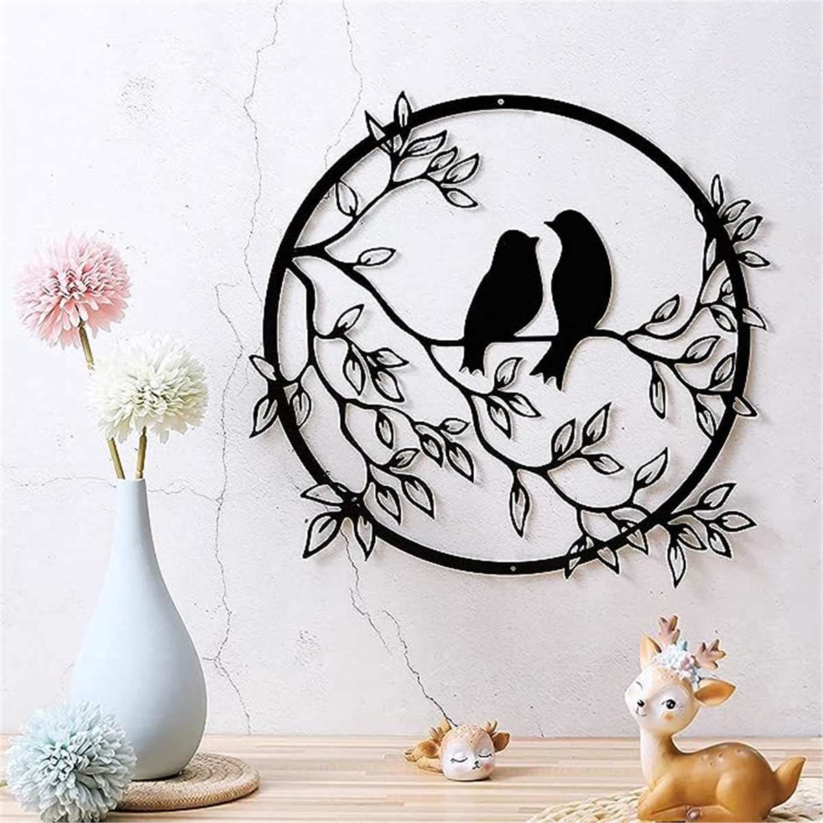 Lovebirds Metal Wall Art