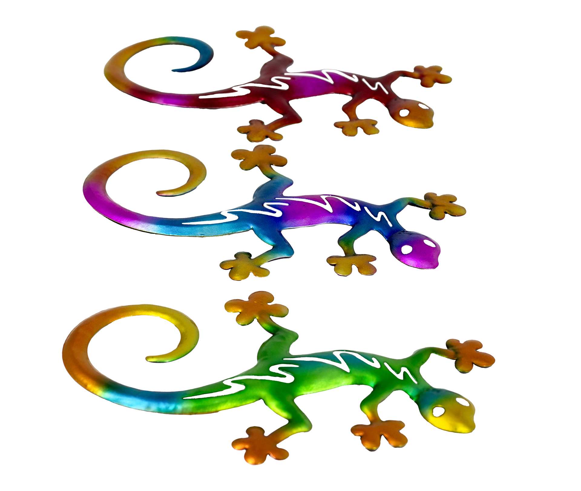 Brightly Coloured Metal Geckos