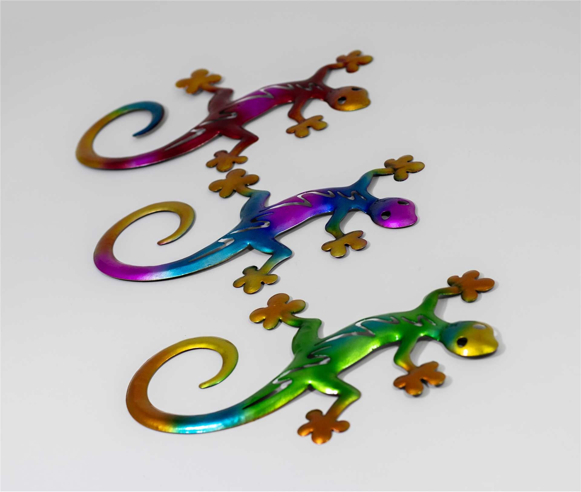 Brightly Coloured Metal Geckos