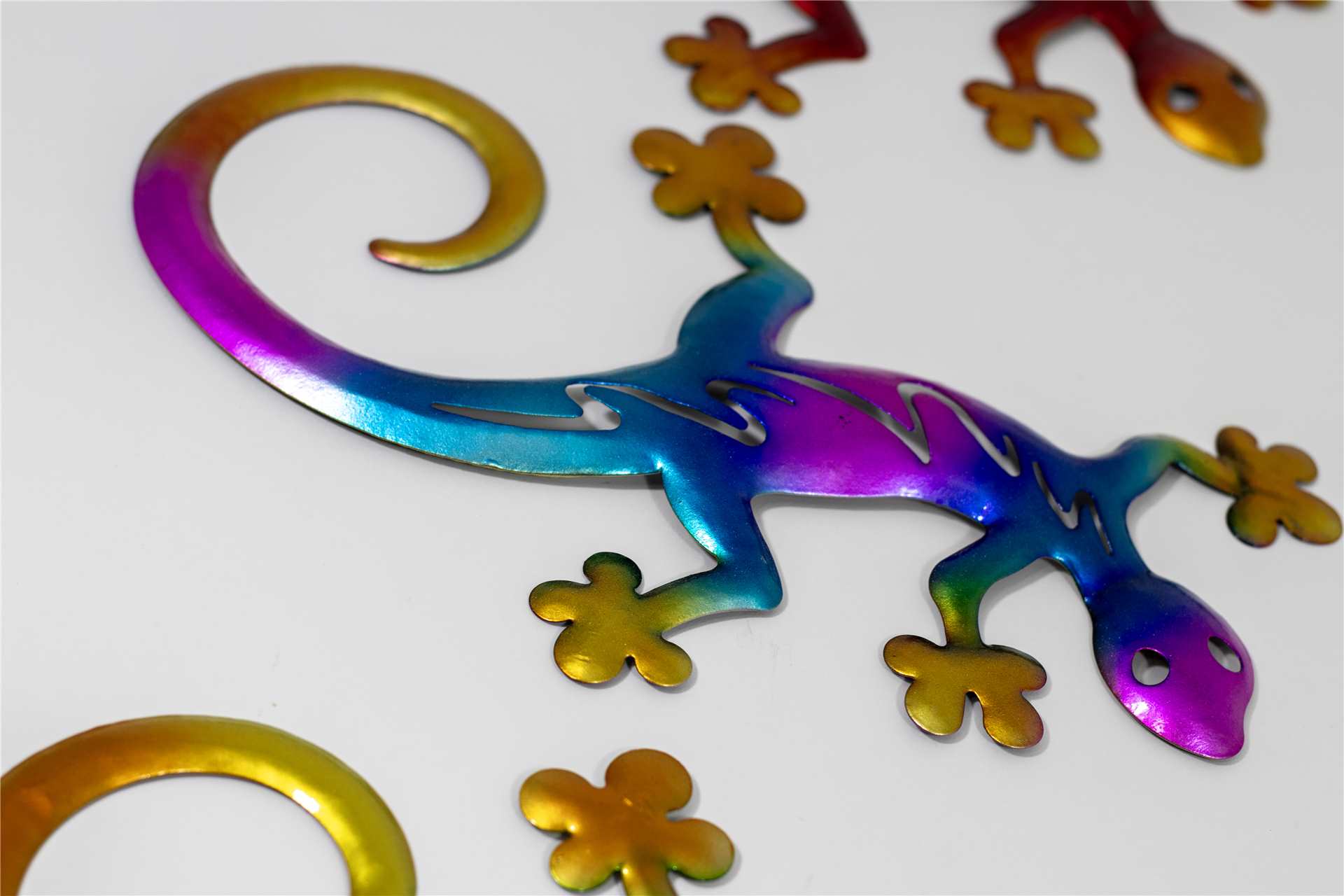 Brightly Coloured Metal Geckos