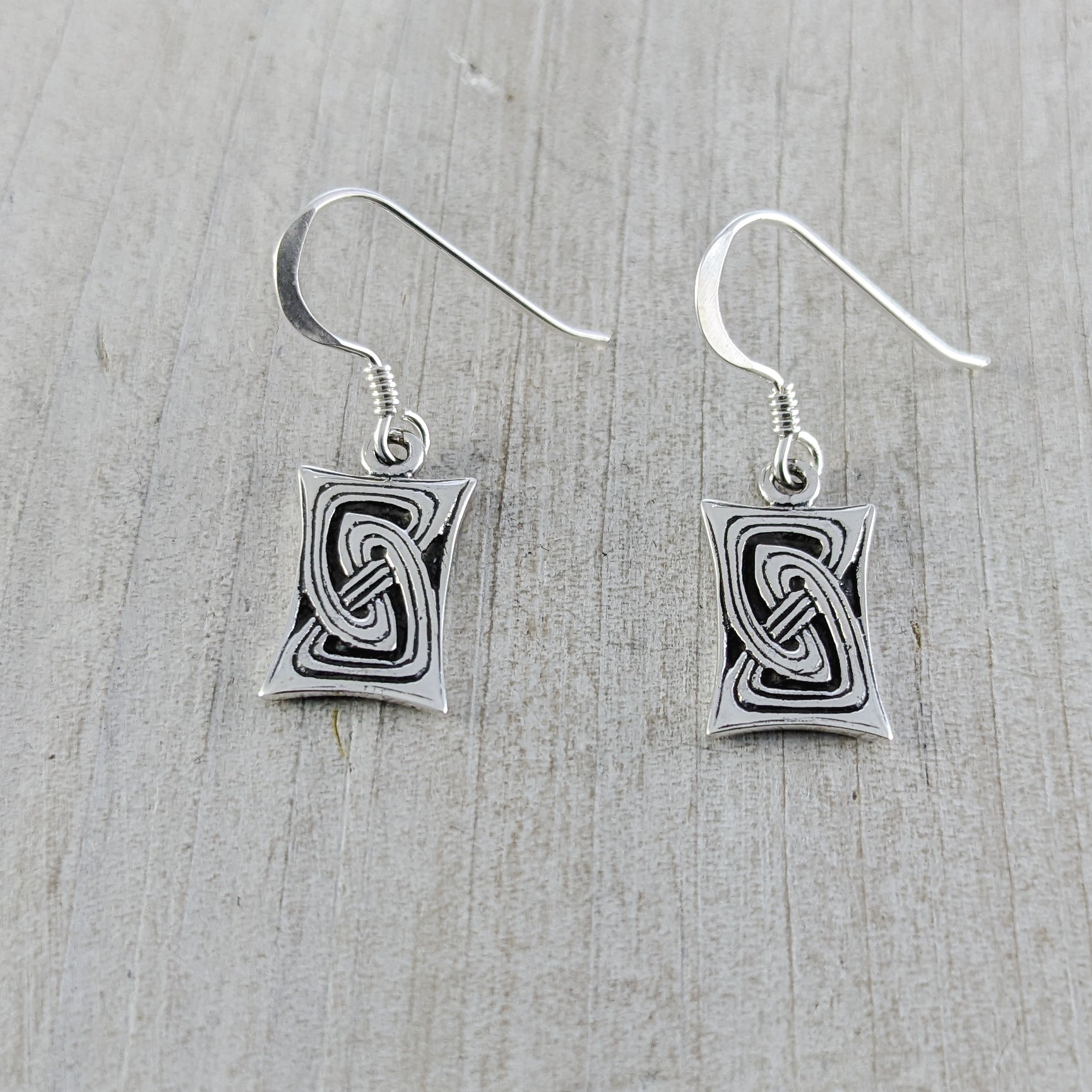 Rectangle Celtic Earring in Sterling Silver