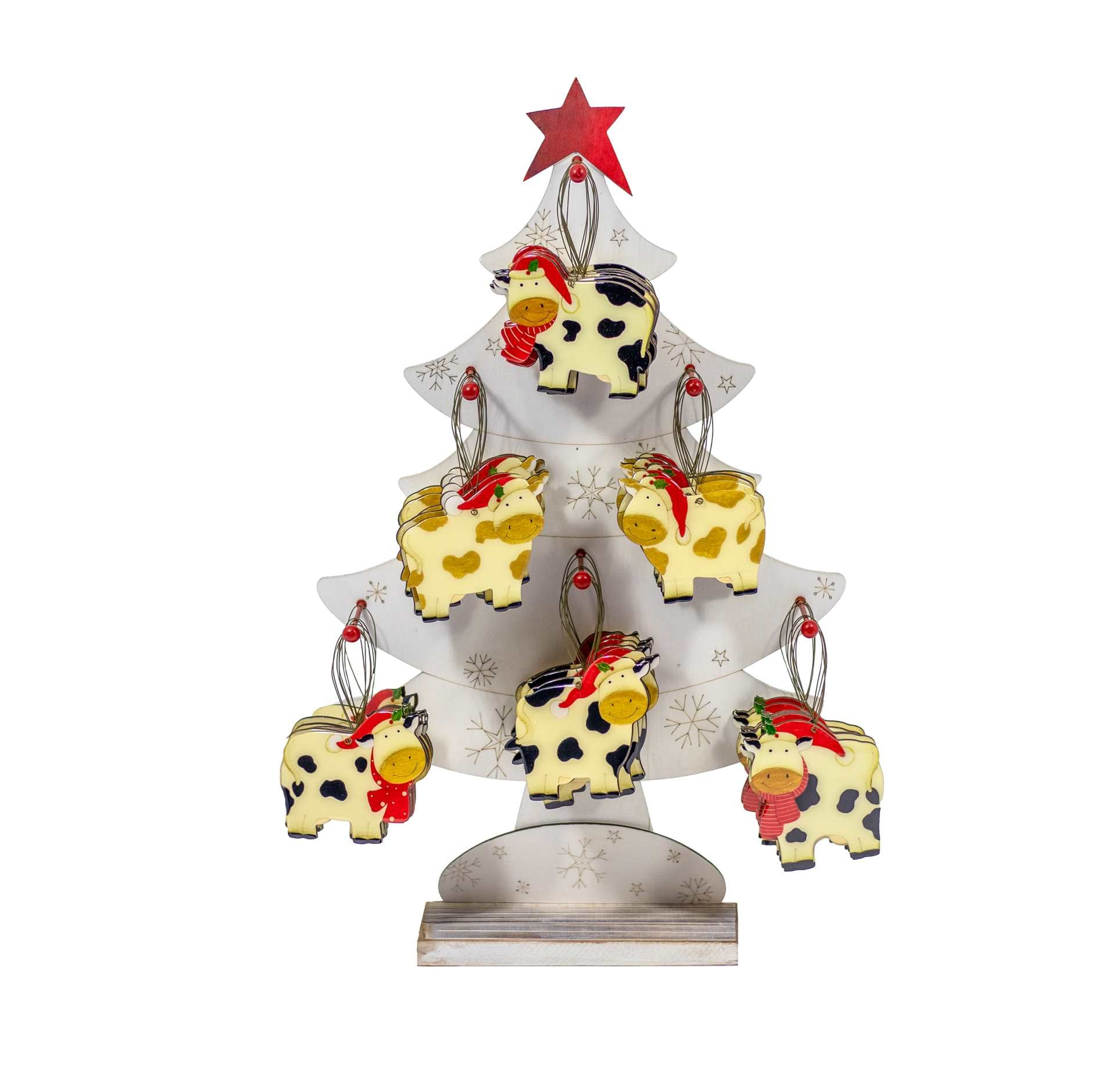Wooden Cow Ornament