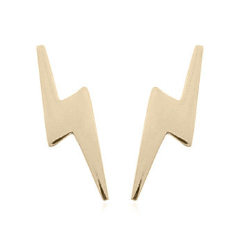 Gold Plated Lightning Strike Stud Earrings