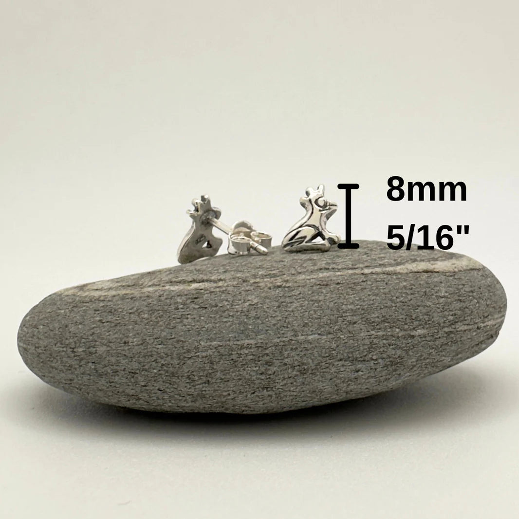 Frog Prince Stud Earrings: Sterling Silver Whimsy