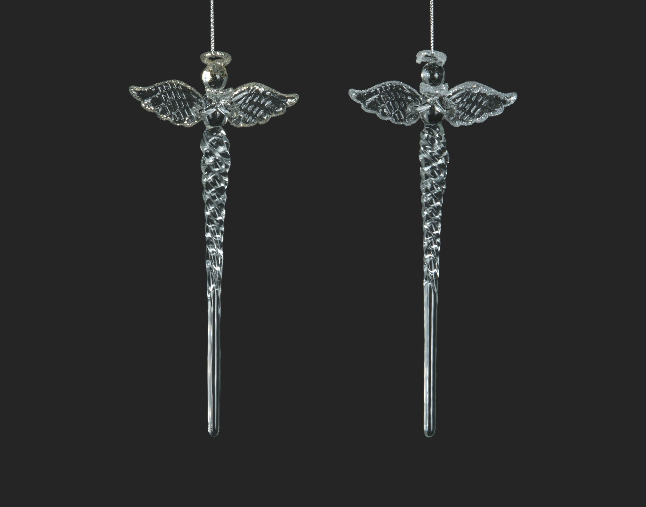 Glass Angel Icicle Ornament