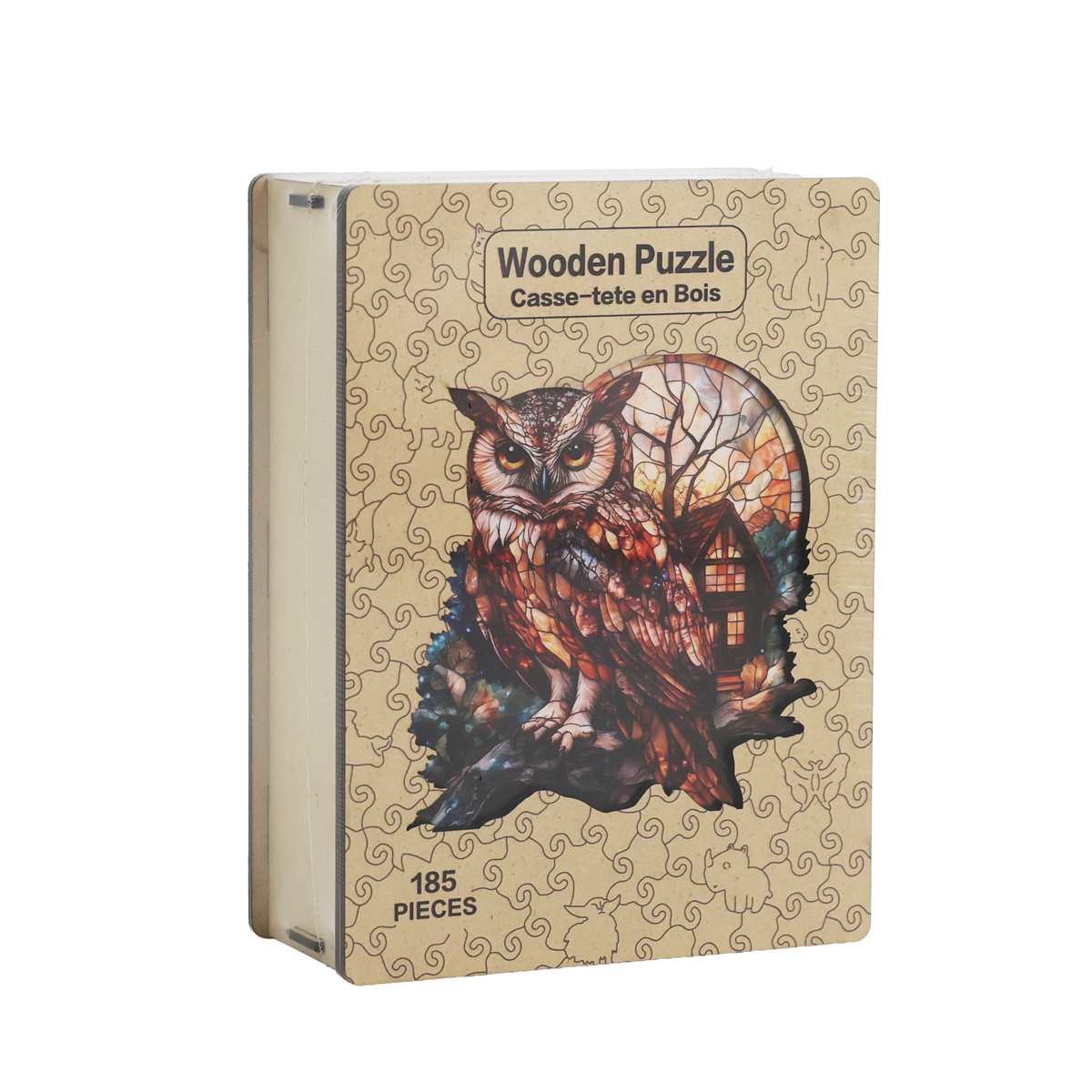 Shaped Wood Puzzle: Owl in the Moonlight