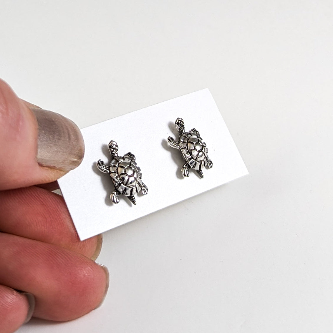 Running Turtles Silver Earrings