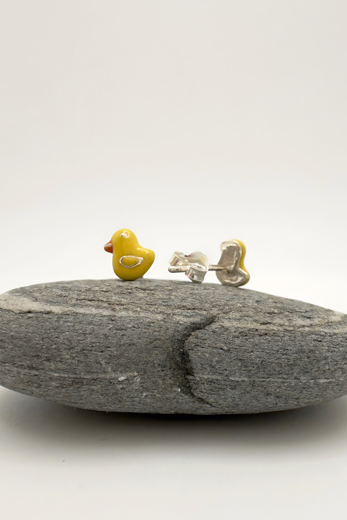 Just Ducky-Sterling Silver and Enamel Stud Earrings