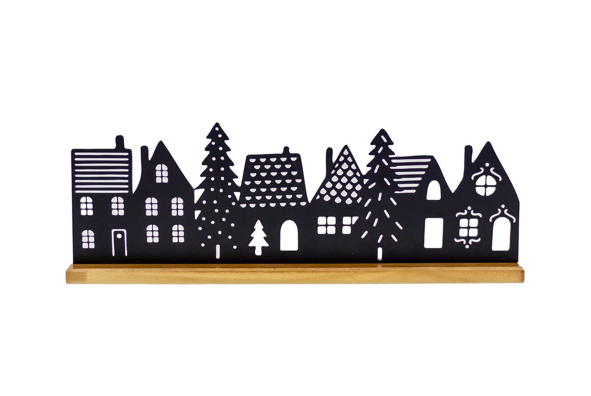 Metal Christmas Village Shelf Decor
