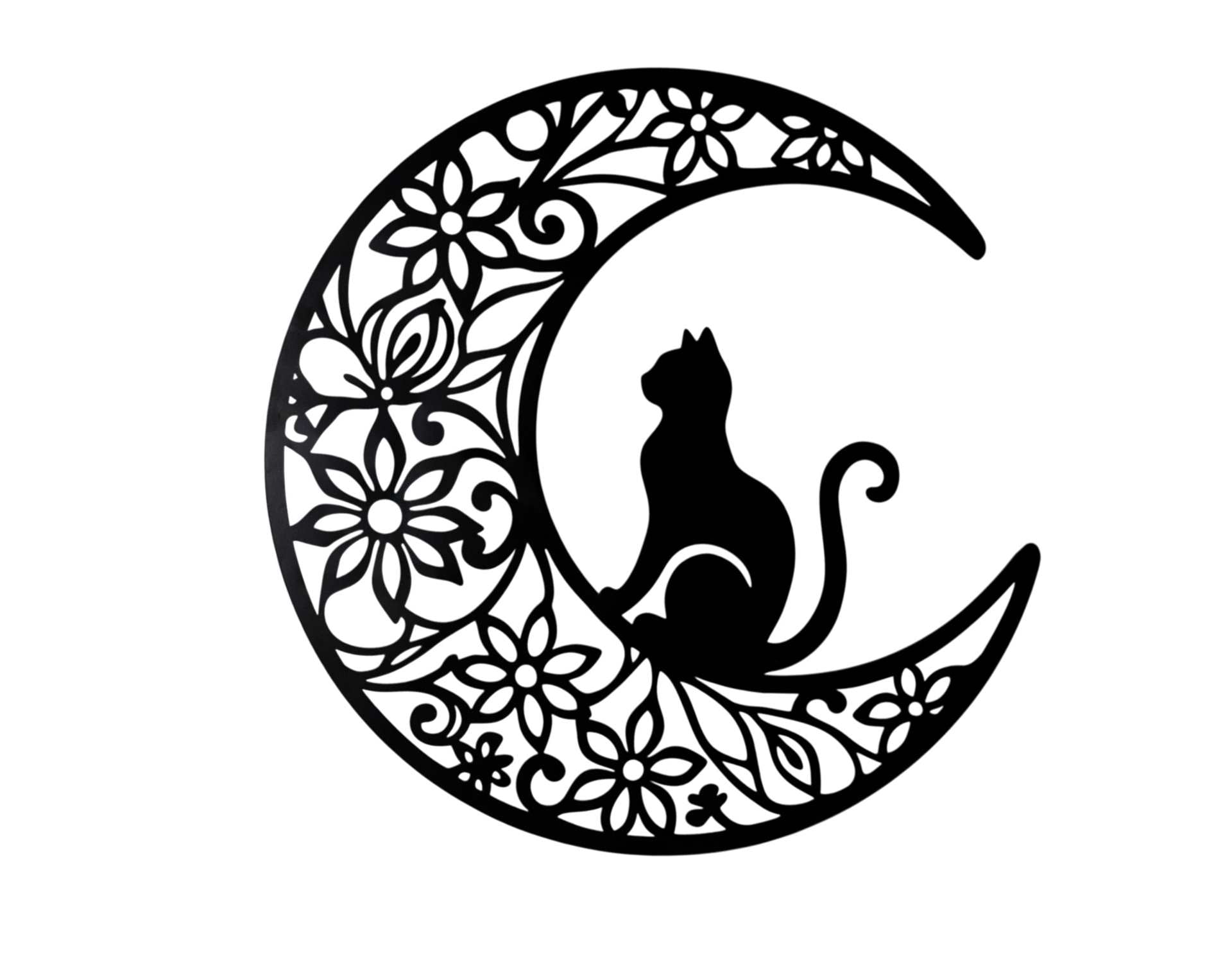 Moon with Cat Wall Art