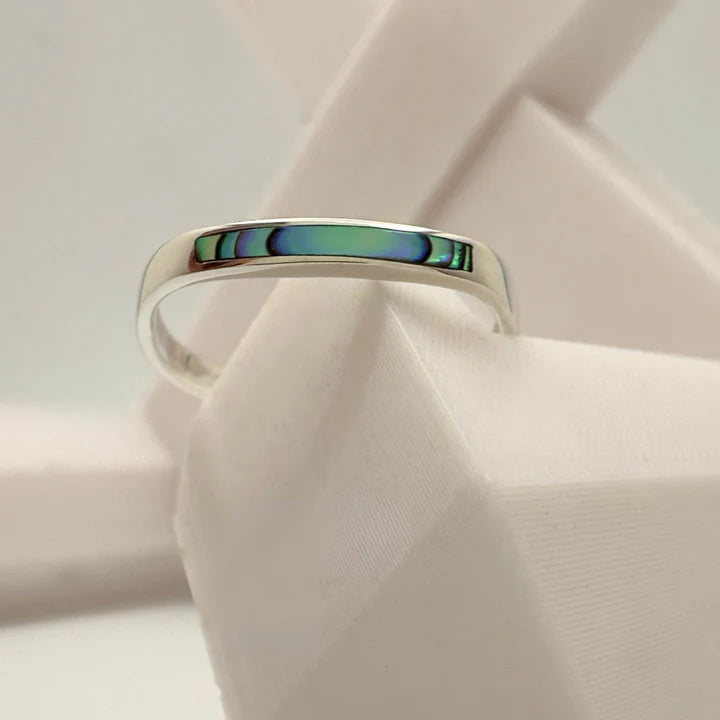 Moonlit Shore Ring with Abalone Accent in Sterling Silver