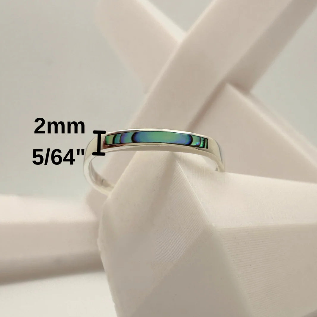 Moonlit Shore Ring with Abalone Accent in Sterling Silver