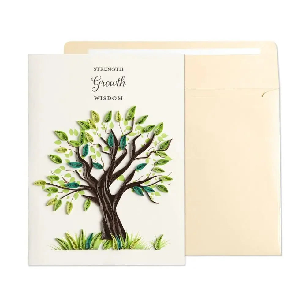 Birthday Card-Quilled Tree