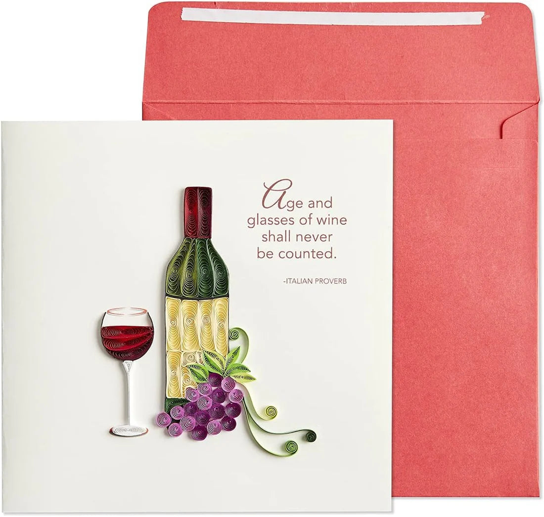 Age and Wine Quilled Birthday Card